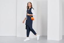 Load image into Gallery viewer, 114- Jersey Gilet w/ Contrast Panels Navy- Naya