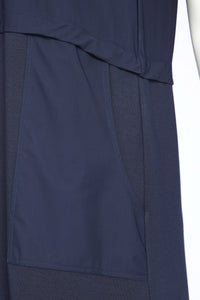 114- Jersey Gilet w/ Contrast Panels Navy- Naya