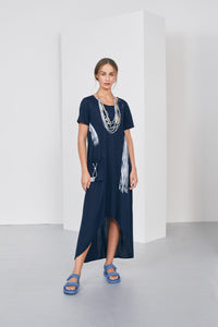 233- Dress with brush stroke Print- Naya