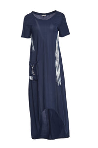 233- Dress with brush stroke Print- Naya