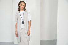 Load image into Gallery viewer, 24112- Naya Top with cut away @ hem- White