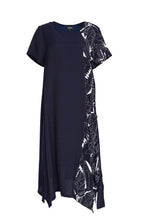 Load image into Gallery viewer, 116- Dress w/ Print Panel Navy - Ora
