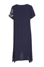 Load image into Gallery viewer, 116- Dress w/ Print Panel Navy - Ora