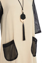 Load image into Gallery viewer, 123 Dress with Mesh Contrast Sections Stone- Ora