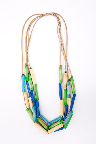 194- Colour Block Tube Necklace- Ora
