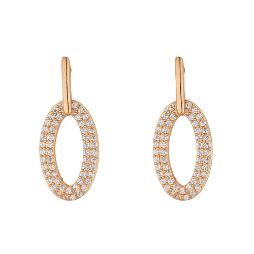 Gold Oval Drop Earrings- Knight & Day Jewellery