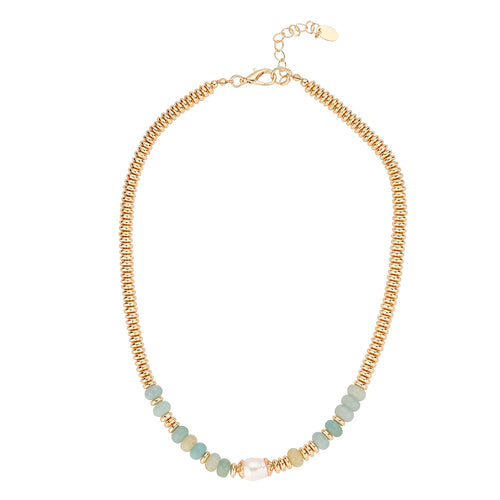 Maleah  Green & Gold Necklace- Knight & Day Jewellery