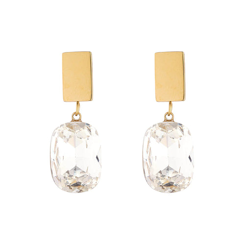 Zaria Clear Crystal Earrings- Knight & Day Jewellery