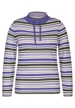 Load image into Gallery viewer, 124622- Purple Stripe Fine Knit Sweater - Rabe