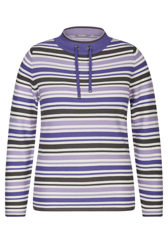 124622- Purple Stripe Fine Knit Sweater - Rabe