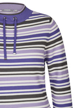 Load image into Gallery viewer, 124622- Purple Stripe Fine Knit Sweater - Rabe