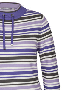 124622- Purple Stripe Fine Knit Sweater - Rabe