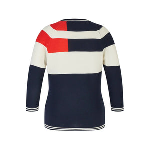 113611- Red/Navy/Cream jumper - Rabe