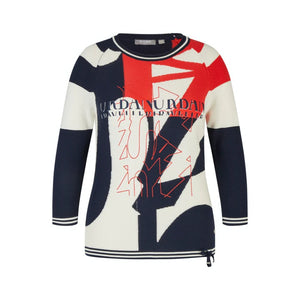 113611- Red/Navy/Cream jumper - Rabe