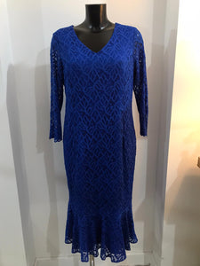 Via Veneto Long Sleeve Dress- Blue