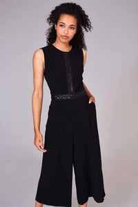 W19400- Peruzzi Black Wide Leg Jumpsuit