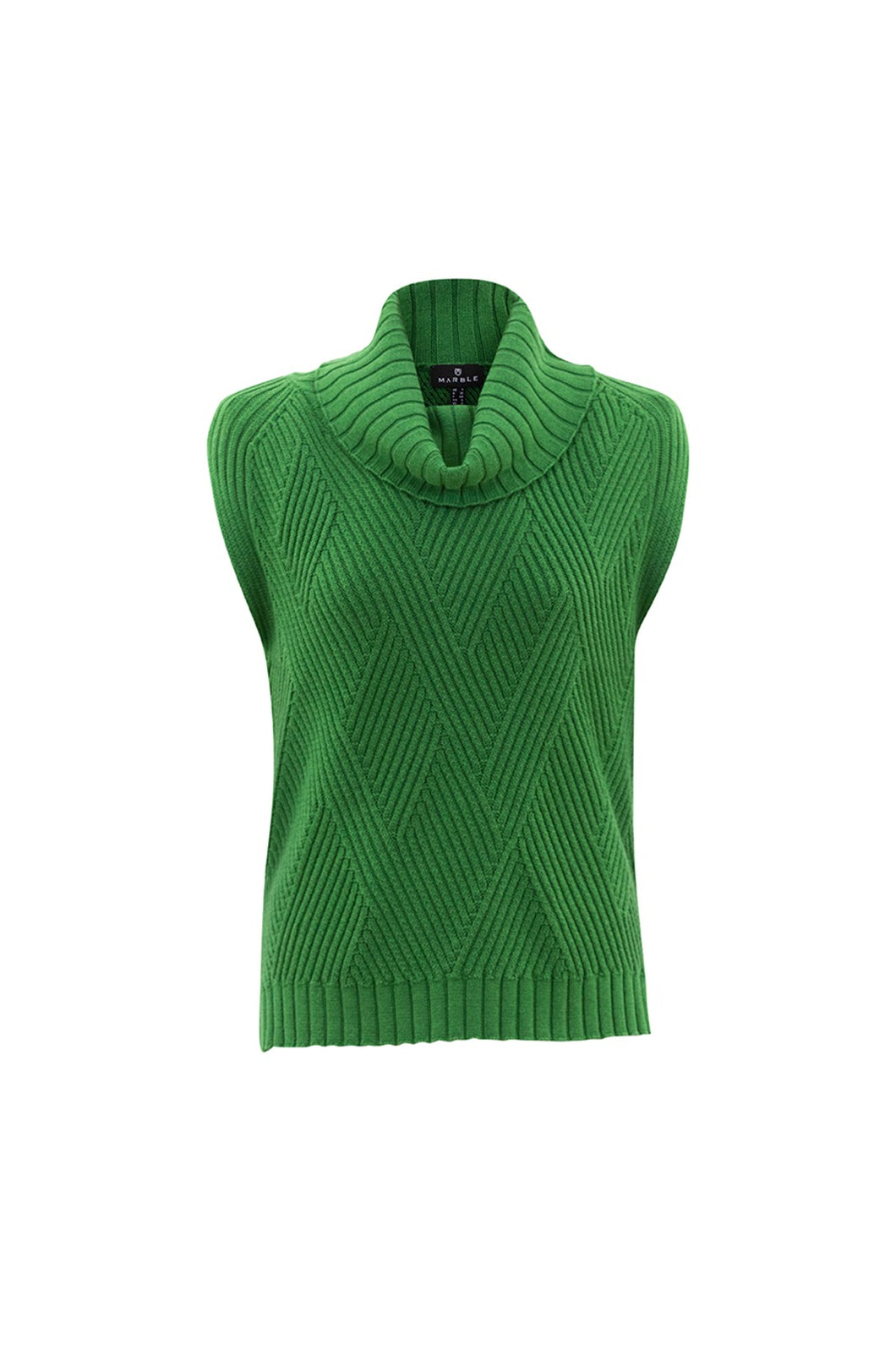 6755- Marble Cowl Neck Vest- Green