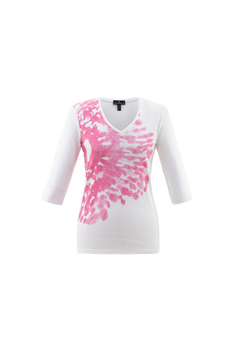 6529- Pink Print T-Shirt- Marble