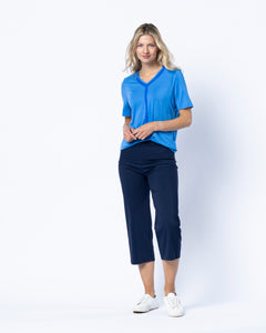 6570-Blue Sequence V-Neck T-Shirt - Marble