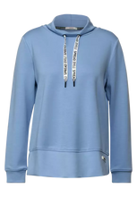Load image into Gallery viewer, 301952- Light Blue Stand up Collar Sweatshirt - Cecil
