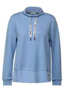 301952- Light Blue Stand up Collar Sweatshirt - Cecil