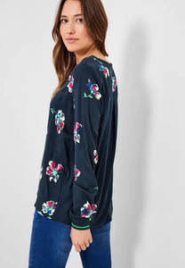343788- Printed Blouse-Navy-Cecil