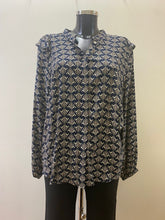 Load image into Gallery viewer, 0759- Navy Long Sleeve Blouse - Fransa