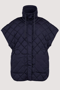 510-Navy Quilted Waistcoat - Frandsen