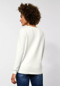 318783- Cream V Neck Jumper - Street One