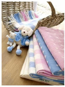 Foxford Blue Check Baby Blanket