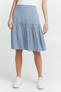 0538- Blue Print Skirt - Fransa