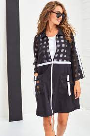 22162- Jacket with mesh check - Naya