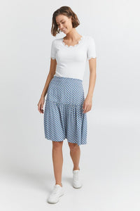 0538- Blue Print Skirt - Fransa