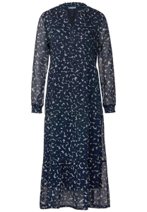 143434- Navy Chiffon Tunic Dress - Street One