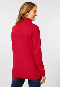 302175- Red Polo Neck Knit Jumper - Cecil