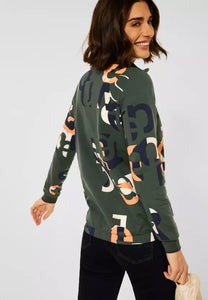 317485- Printed Olive Sweater- Cecil