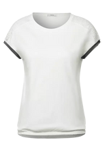 Load image into Gallery viewer, 318311- White Mesh Sleeve T-Shirt- Cecil