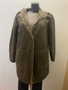 1316- Hooded Jacket Malt brown-Fransa