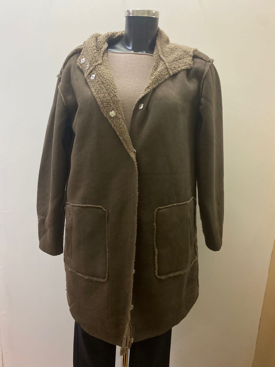 1316- Hooded Jacket Malt brown-Fransa