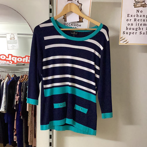 6501- Blue Stripe Jumper - Marble