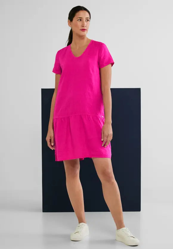 143471 Hot Pink Linen Dress Street One Fifty Seven Boutique