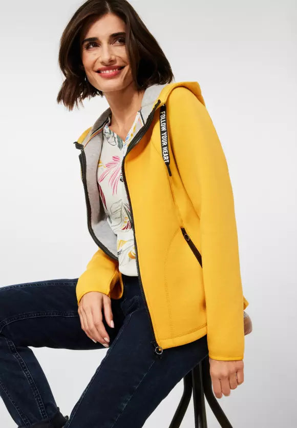 253496 Cecil Scuba Full Zip Hooded Jacket- Mustard