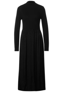143416- Black Jacquard Mix Dress - Street One