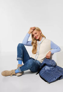 302027- blue and sand pullover- Street One