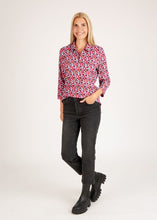 Load image into Gallery viewer, 123358- Pink/Orange Print Collar Top - Rabe