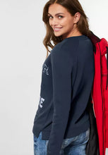 Load image into Gallery viewer, 302001- Navy Print Sweatshirt - Cecil