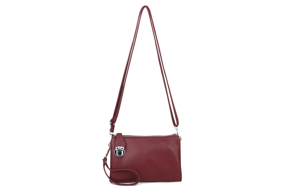 88101- Crossbody bag with zip clasp - Wine
