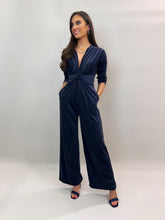 Load image into Gallery viewer, Kate &amp; Pippa Velvet Servino Jumpsuit - Navy