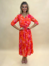 Load image into Gallery viewer, Orange/Pink Boho Midi Dress- Kate &amp; Pippa