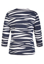 Load image into Gallery viewer, 311354- Navy Wave Print Top - Rabe